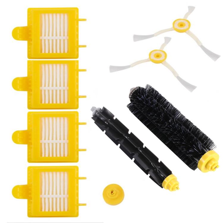 8pcs /Set For IRobot Roomba 700/780 Series Sweeping Robot Accessories 4 HEPA Filter +2 Side Brush +1pair Main Brush - Yellow
