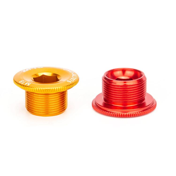 2pcs ZTTO Bicycle Aluminum Alloy Crank Cover Mountain Bike Crank Screws, Style: M18 Blue