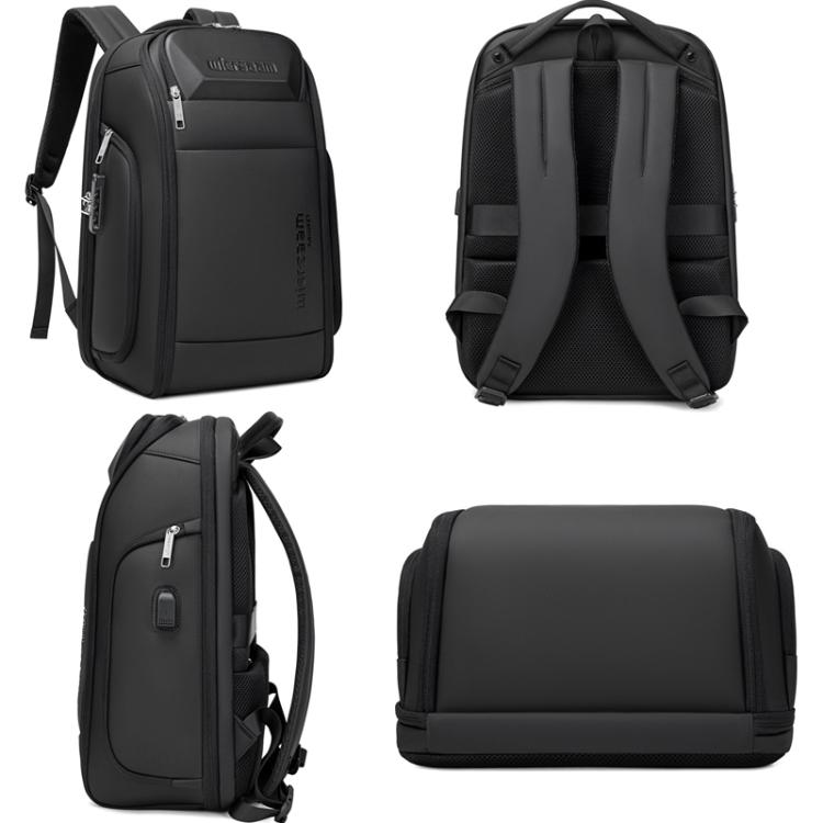 Wiersaam Men Waterproof Anti-Theft Business Backpack Travel Laptop Bag With USB Charging Port & Password Lock Small