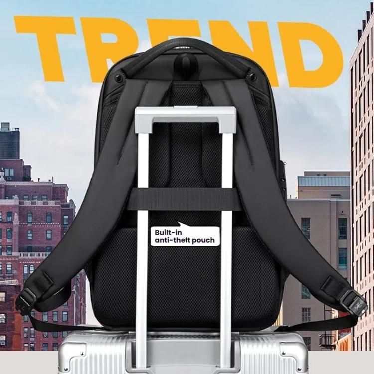 Wiersaam Men Waterproof Anti-Theft Business Backpack Travel Laptop Bag With USB Charging Port & Password Lock Middle