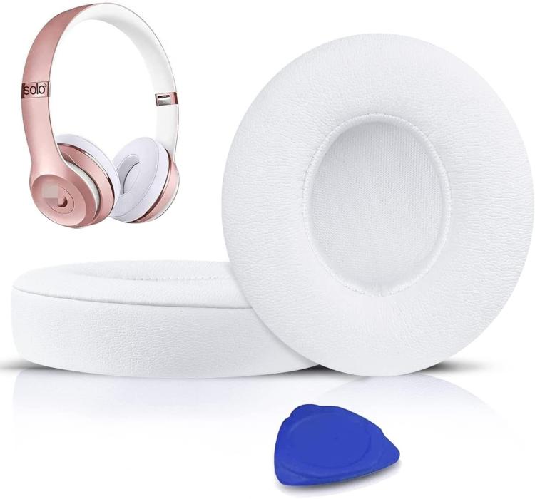 For Beats Solo3 / Solo2 Headphones Ear Pads Sponge Cover, Spec: Wireless White