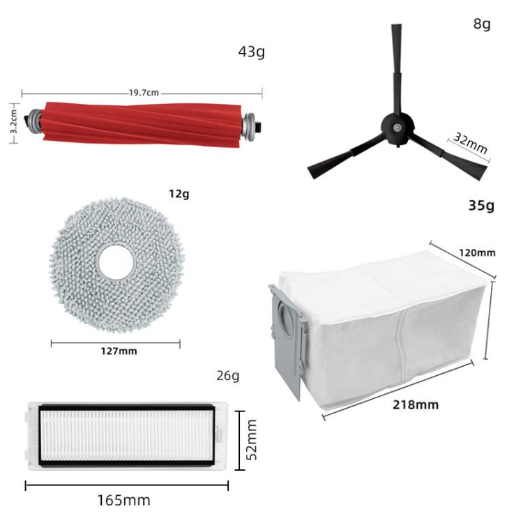15 In 1 For Roborock P10 Pro Sweeping Robot Vacuum Cleaner Accessories Main Side Brush Hepa Filter Trash Dust Bag Mop Cloth
