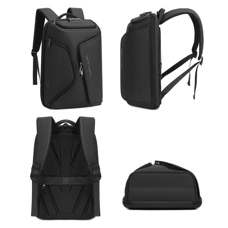Wiersaam Men Anti-Theft Business Travel Backpack Water-Resistant Laptop Backpack With USB Charging Port