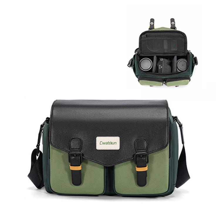 Cwatcun D99 Medium Shoulder Camera Bag Multi-functional Casual Color Clash Lightweight Storage Bag