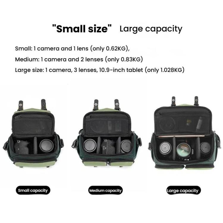 Cwatcun D99 Large Shoulder Camera Bag Multi-functional Casual Color Clash Lightweight Storage Bag