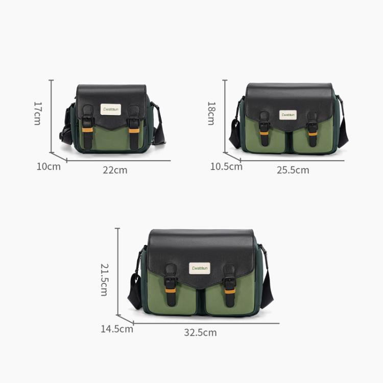 Cwatcun D99 Medium Shoulder Camera Bag Multi-functional Casual Color Clash Lightweight Storage Bag