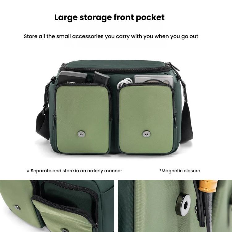 Cwatcun D99 Small Shoulder Camera Bag Multi-functional Casual Color Clash Lightweight Storage Bag