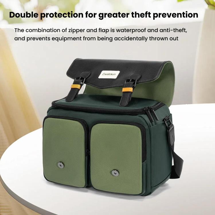 Cwatcun D99 Medium Shoulder Camera Bag Multi-functional Casual Color Clash Lightweight Storage Bag