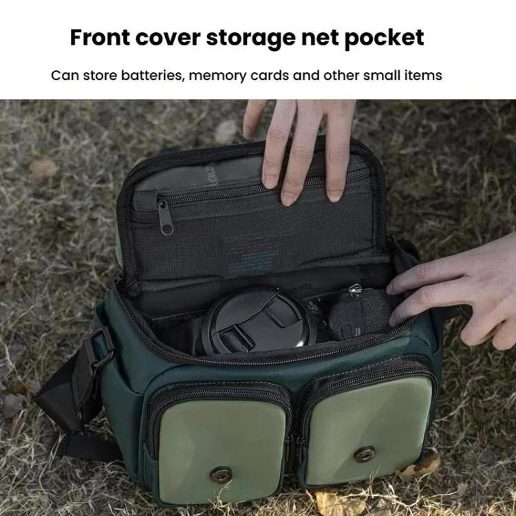 Cwatcun D99 Medium Shoulder Camera Bag Multi-functional Casual Color Clash Lightweight Storage Bag