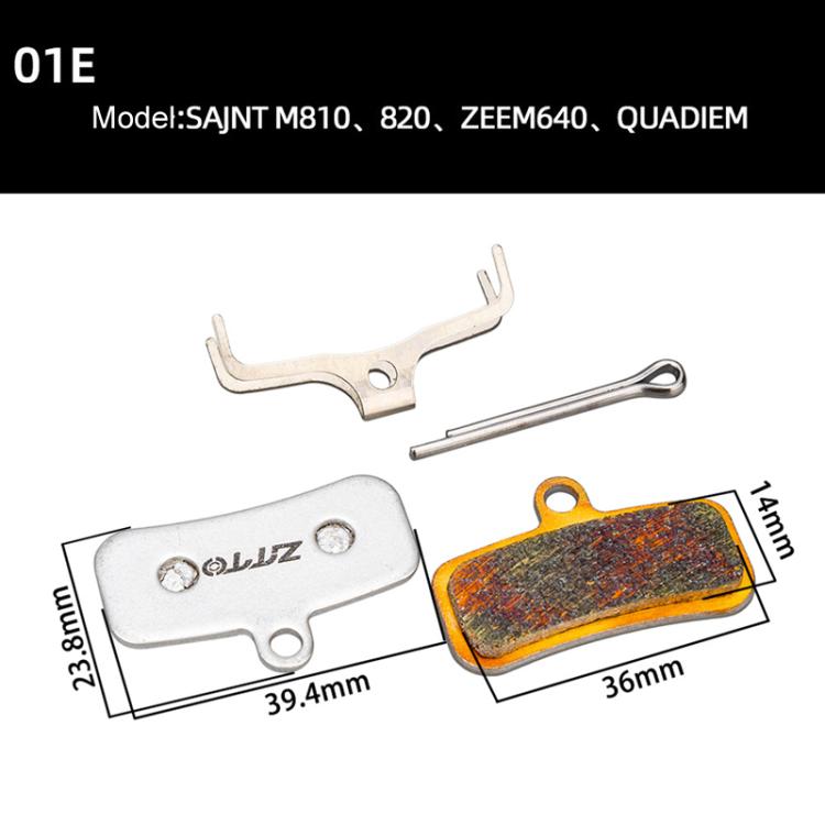 2pairs ZTTO Bicycle Metal Sintered Cable Mountain Road Bike Electrical Scooter Disc Brake Linings, Style: 01E