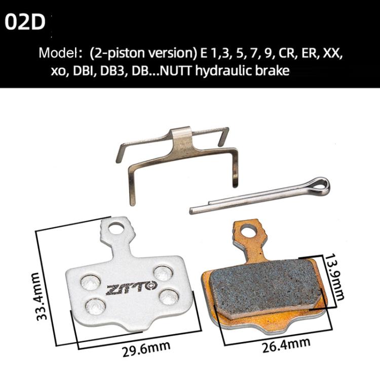 2pairs ZTTO Bicycle Metal Sintered Cable Mountain Road Bike Electrical Scooter Disc Brake Linings, Style: 02D