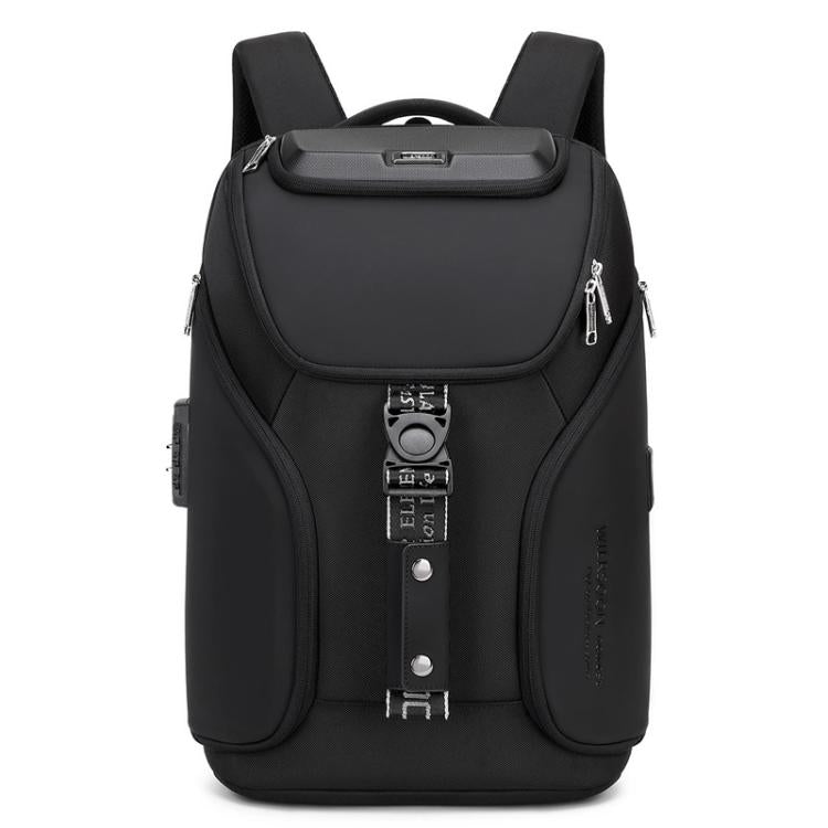 Wiersaam WY68173 Men Waterproof Anti-Theft Business Backpack With Lock & USB Ports - Black