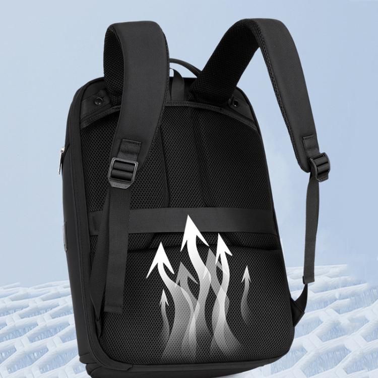 Wiersaam WY68173 Men Waterproof Anti-Theft Business Backpack With Lock & USB Ports - Black