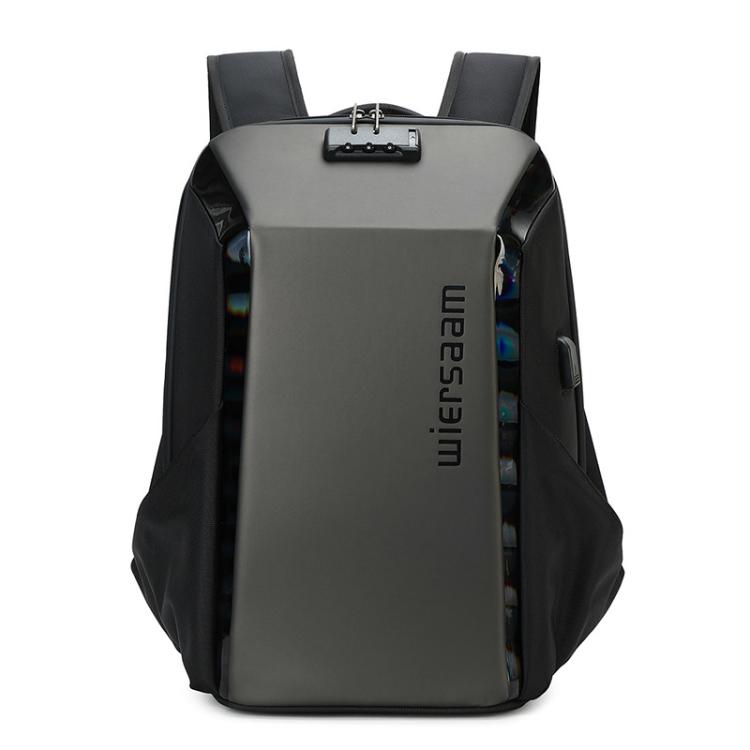 Wiersaam WY1350 Men Anti-Theft Business Backpack Laptop Bag For Travel With Password Lock - Space Gray