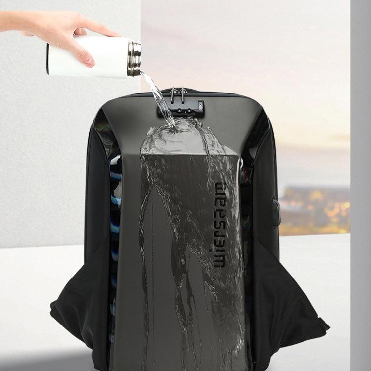 Wiersaam WY1350 Men Anti-Theft Business Backpack Laptop Bag For Travel With Password Lock - Space Gray