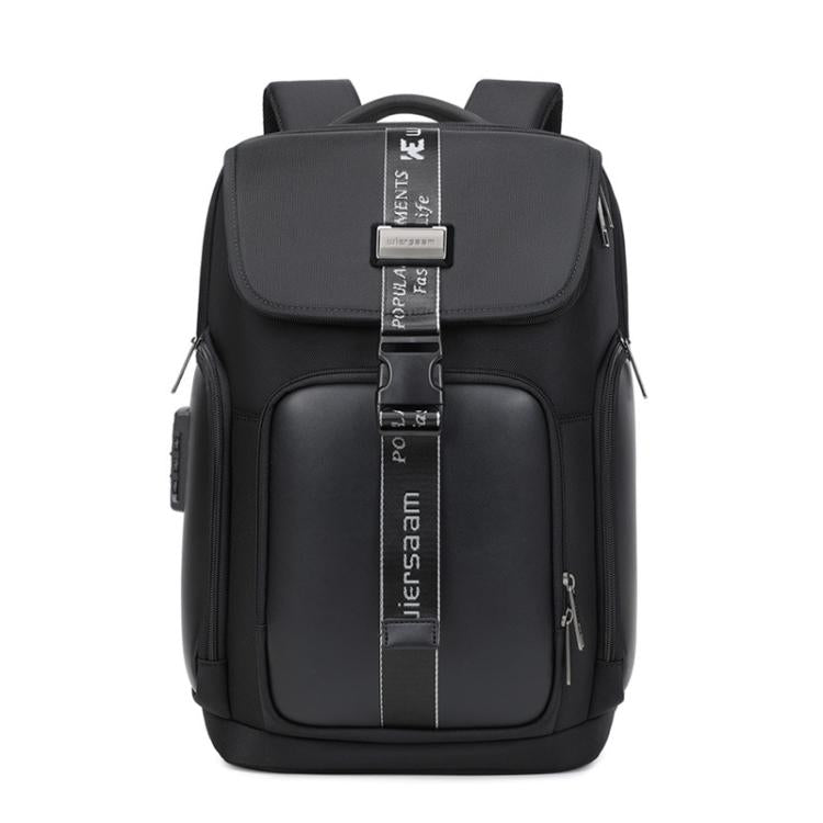 Wiersaam WY1200 Men Waterproof Anti-Theft Business Backpack Multiple Organizer Compartments - Black