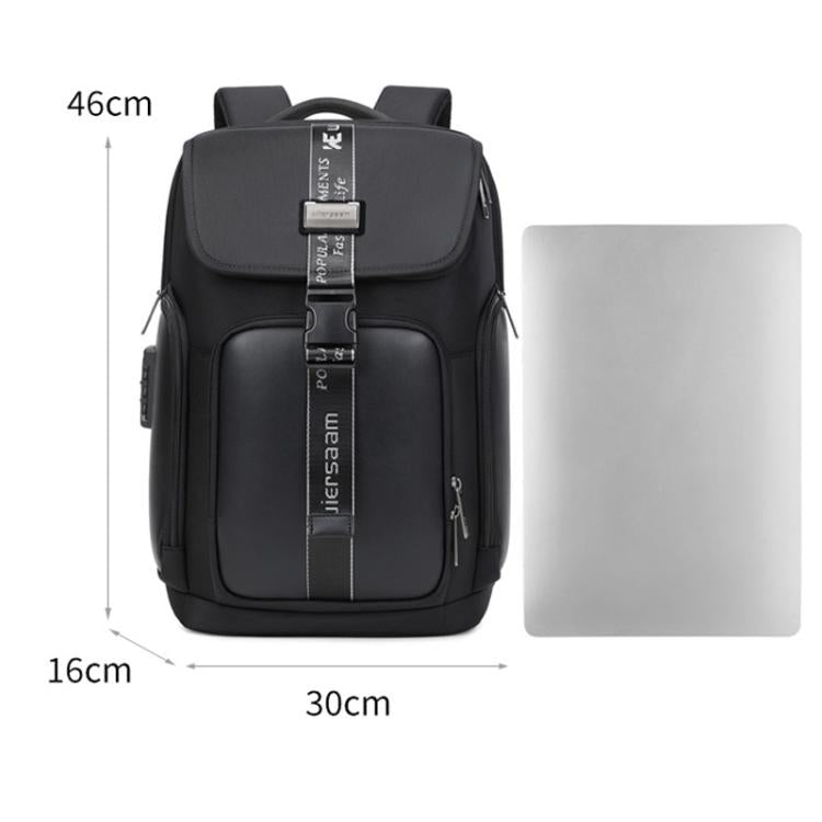 Wiersaam WY1200 Men Waterproof Anti-Theft Business Backpack Multiple Organizer Compartments - Black