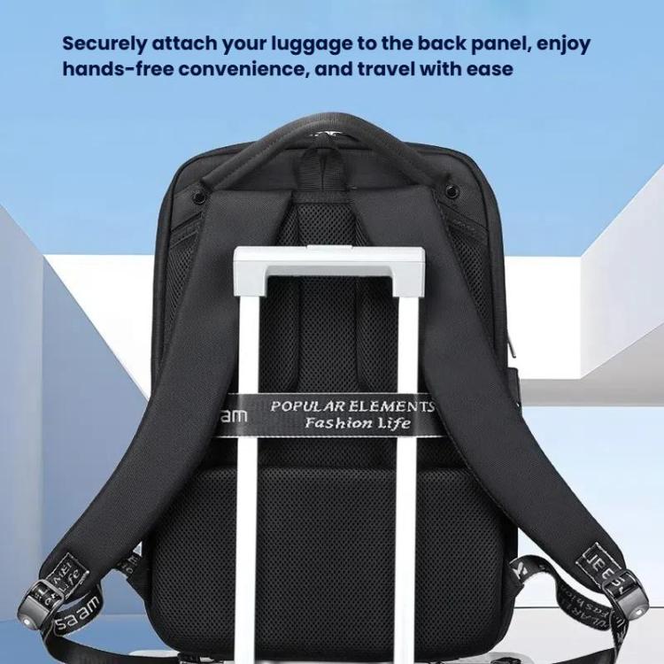 Wiersaam WY1200 Men Waterproof Anti-Theft Business Backpack Multiple Organizer Compartments - Black