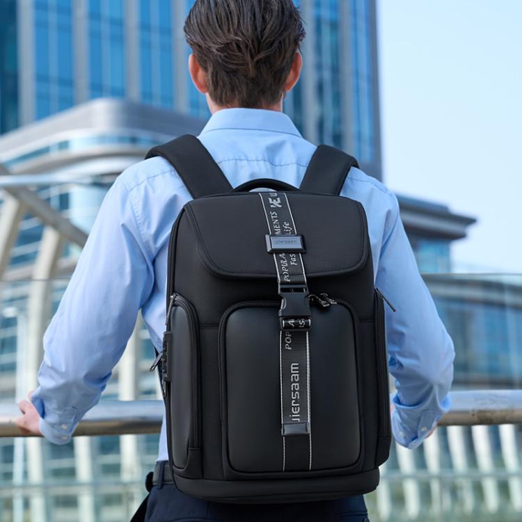 Wiersaam WY1200 Men Waterproof Anti-Theft Business Backpack Multiple Organizer Compartments - Black