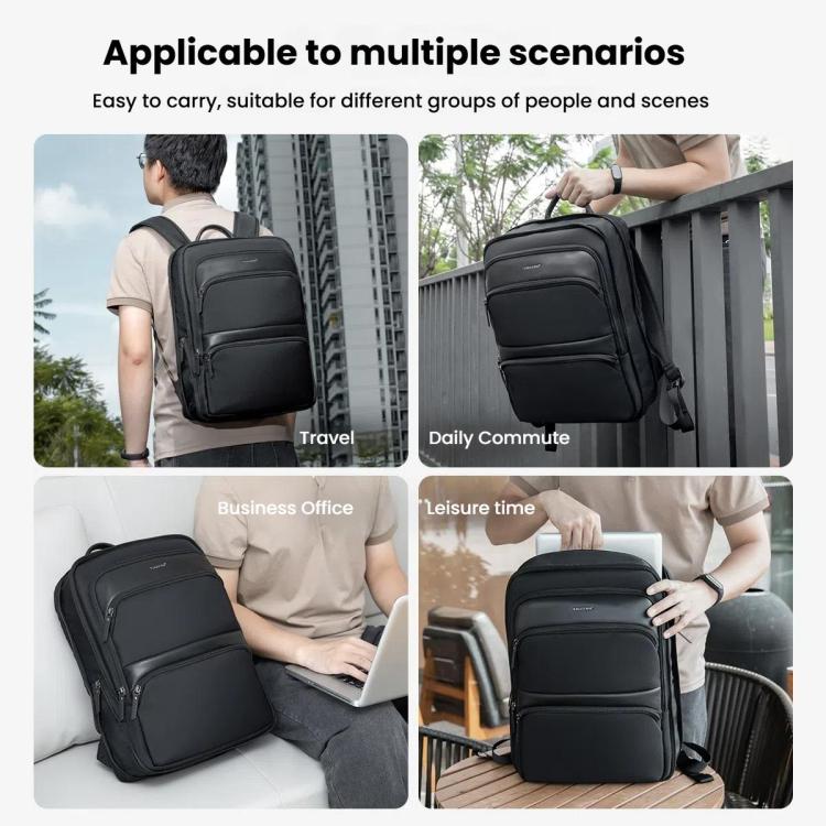 Tigernu T-B9121  17 Inch Men Expandable Waterproof Lightweight Laptop Backpack With Floating Zipper