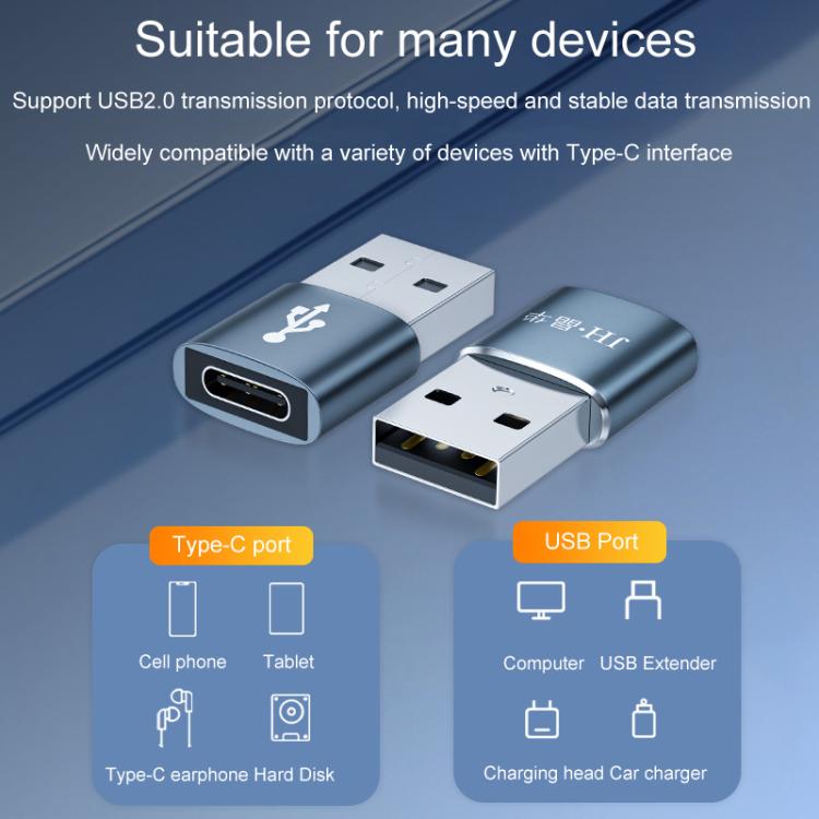 JINGHUA S505 Alloy Case Cell Phone To Computer USB2.0 Adapter - USB Male To Type-C