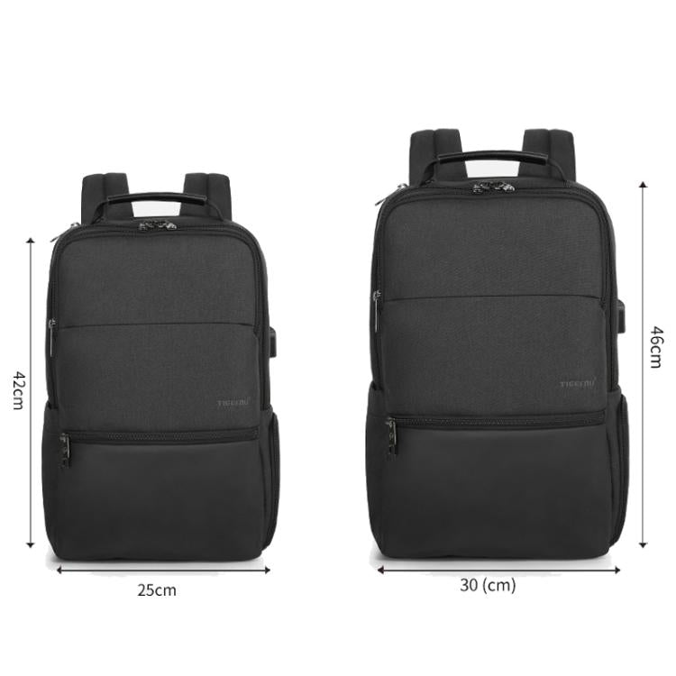 Tigernu  15.6-inch Standard Men Anti-Theft Laptop Backpack with USB Charging Port, Headphone Hole & Comfort Shoulder Straps for Travel, Work Commute - Black