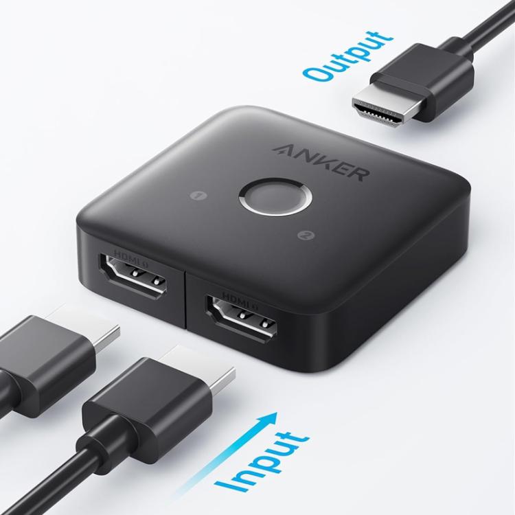 ANKER A83H1 4K 2 Into 1 Out Docking Station HDMI Converter - Black
