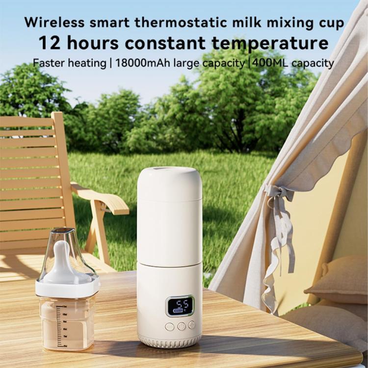 10000mAh Portable Wireless Baby Bottle Warmer 400ml Adjustable Temperature Travel Thermos, Type-C Fast Charging