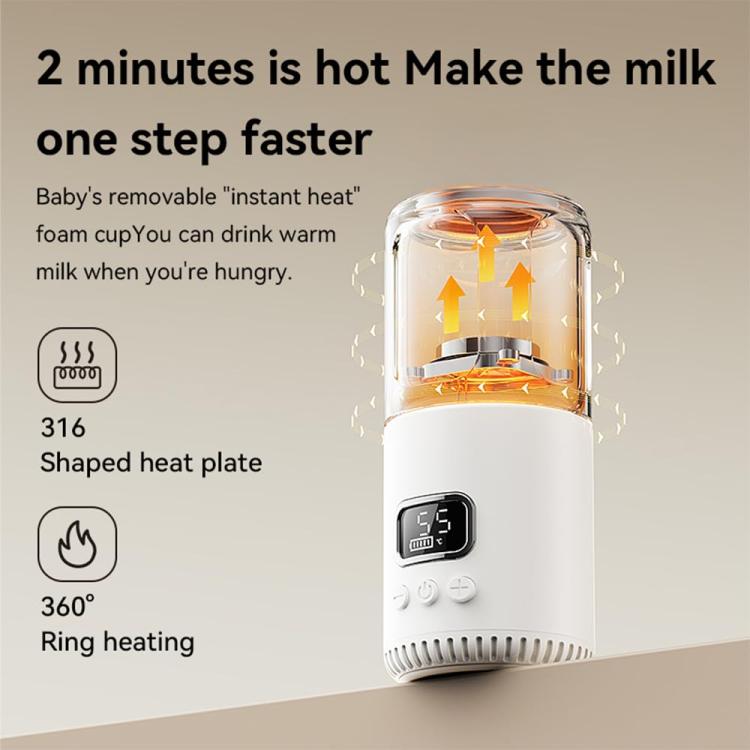 18000mAh Portable Wireless Baby Bottle Warmer 400ml Adjustable Temperature Travel Thermos, Type-C Fast Charging