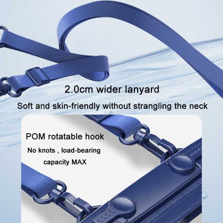 Cell Phone Waterproof Bag IPX8 30m Waterproof Touch Screen Phone Case Sports Outdoor Waterproof Bag, Color: With Armband  -  Navy Blue