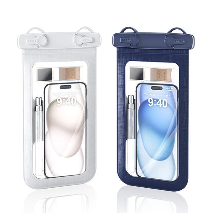Cell Phone Waterproof Bag IPX8 30m Waterproof Touch Screen Phone Case Sports Outdoor Waterproof Bag, Color: With Armband  -  Gray Blue