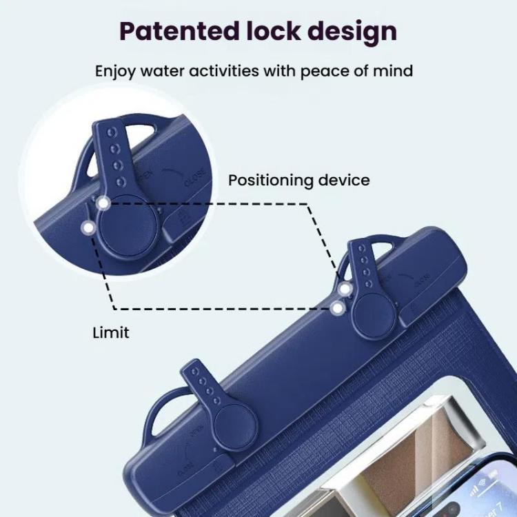 Cell Phone Waterproof Bag IPX8 30m Waterproof Touch Screen Phone Case Sports Outdoor Waterproof Bag, Color: Without Armband  -  White