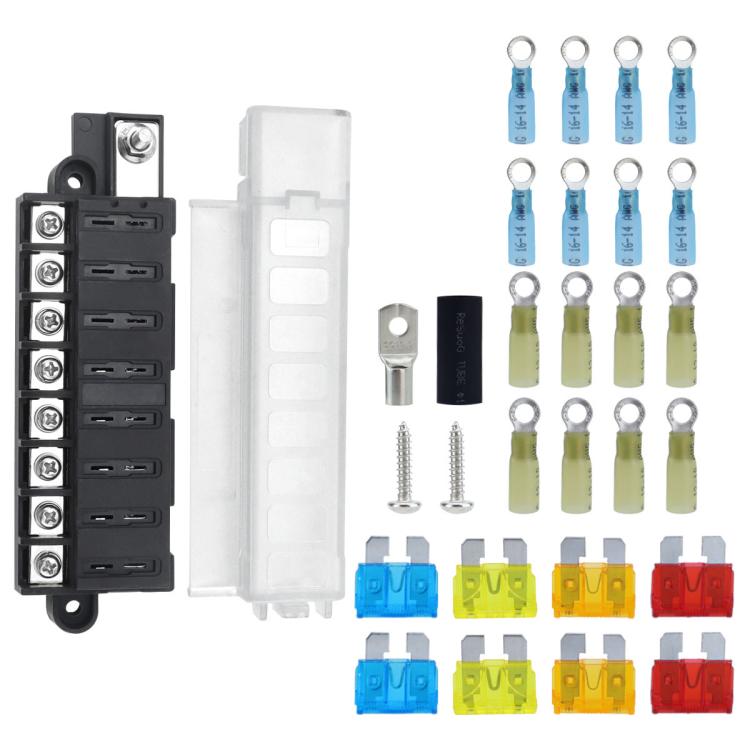 Automotive 8-way Fuse Box Terminal Block With Transparent Cover - CP-5099