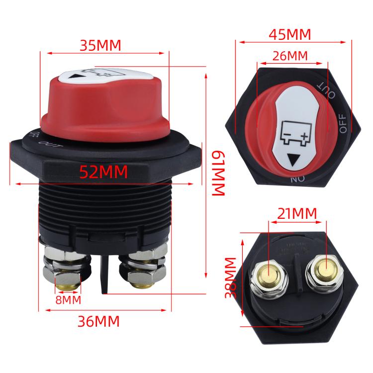200A DC Brass Conductive RV Yacht Leak-proof Battery Switch
