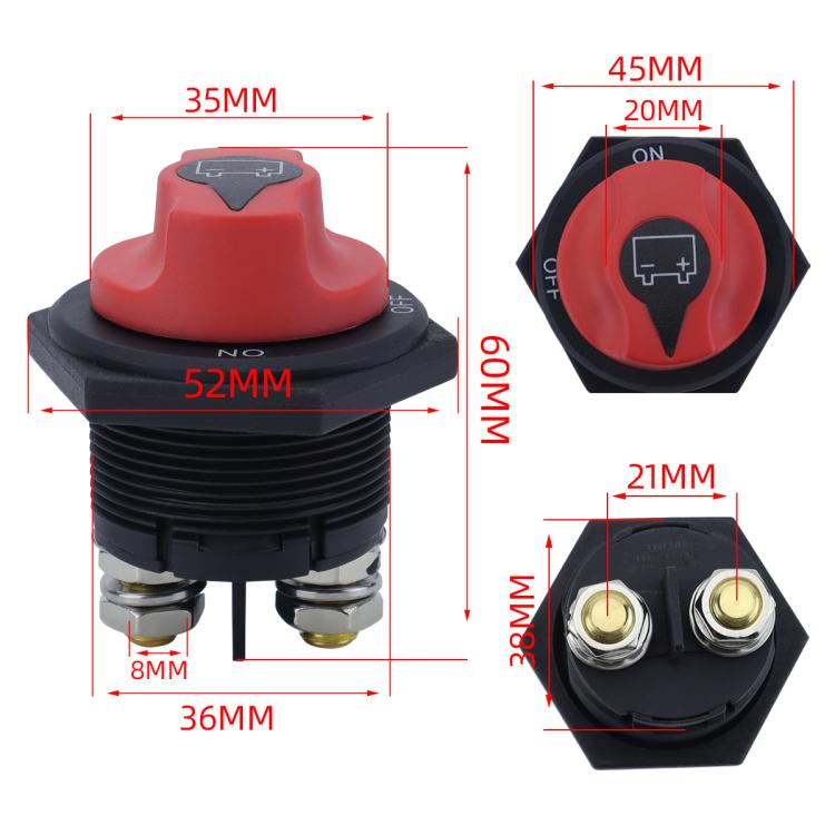 200A DC Brass Conductive RV Yacht Leak-proof Battery Switch