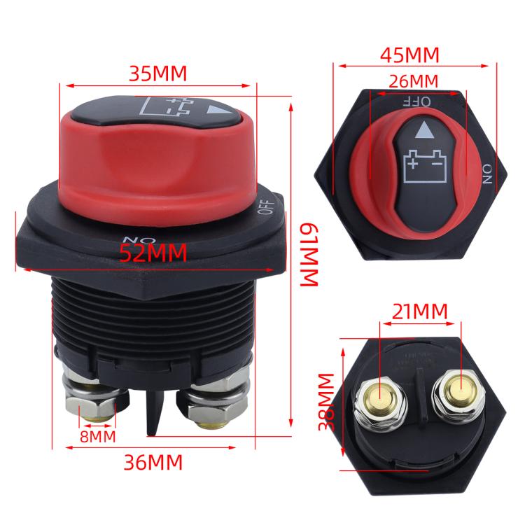 200A DC Brass Conductive RV Yacht Leak-proof Battery Switch