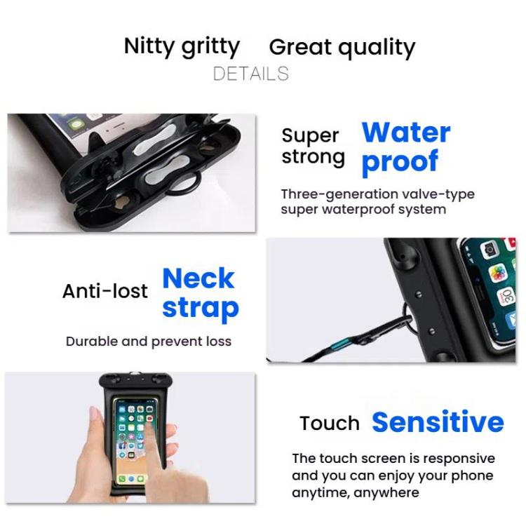 Floating Inflatable Airbag Cell Phone Waterproof Case Transparent Swimming Waterproof Phone Bag