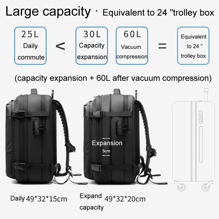 19inch Large Capacity Short Trip Computer Luggage Bag Vacuum Compression Expandable Men Double Shoulder Bag