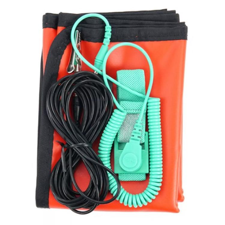 ProsKit 8PK-AS07-1 26x24 Inch ESD Anti-Static Work Mat with 2m Wrist Strap & 3m Grounding Cord - Red