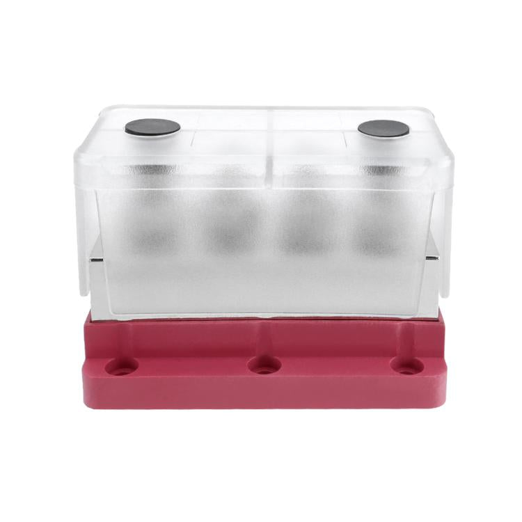 600A RV Yacht Copper Bolt 4 Stud Heavy Duty Busbar Terminal, Color: Red Single