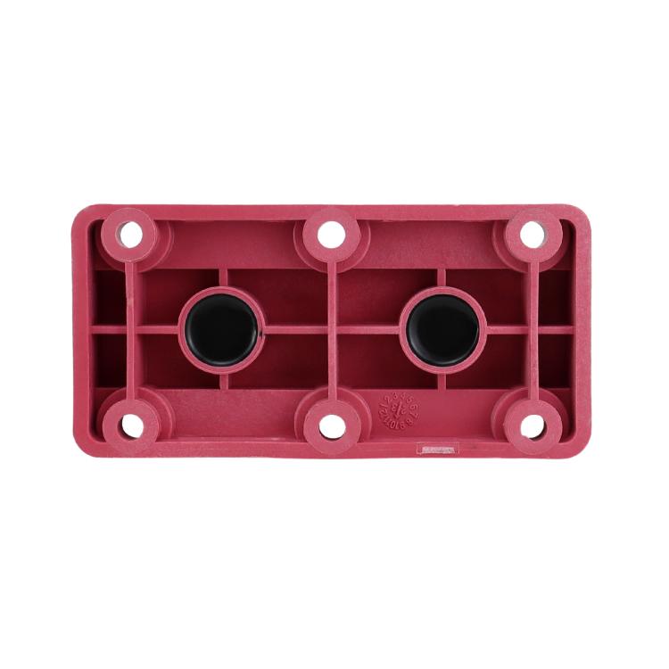 600A RV Yacht Copper Bolt 4 Stud Heavy Duty Busbar Terminal, Color: Red+Black