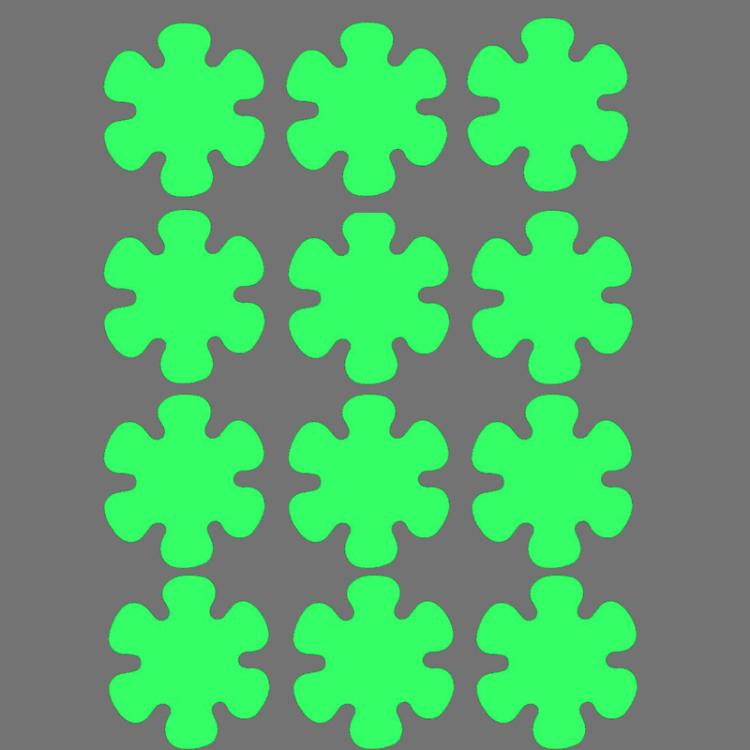 12pcs /Pack PEVA Self-Adhesive Glow-in-the-Dark Anti-Slip Stickers for Bathroom, Stairs, Floor Flower 8cm