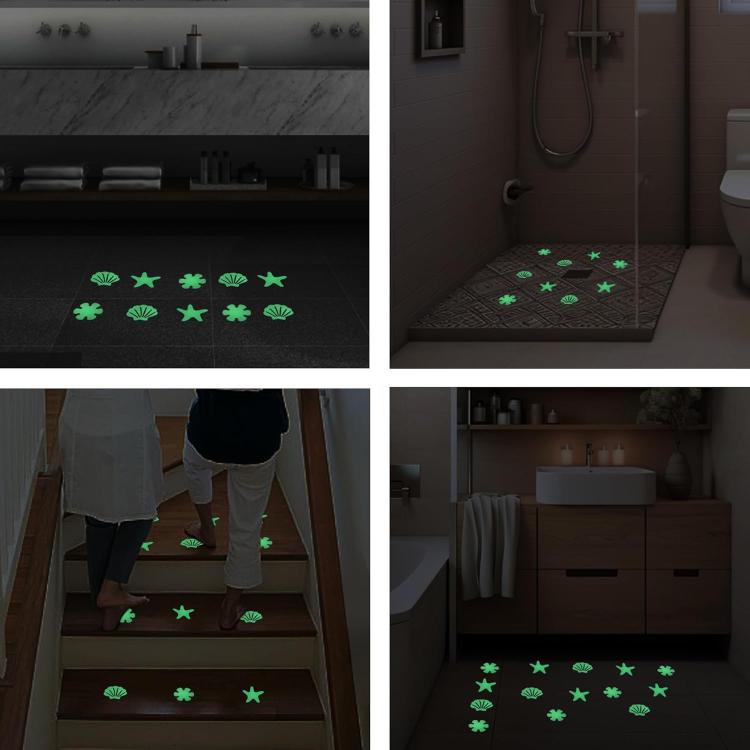 12pcs /Pack PEVA Self-Adhesive Glow-in-the-Dark Anti-Slip Stickers for Bathroom, Stairs, Floor Strip 2x38cm
