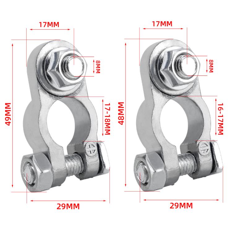 M8 RV Yacht Battery Zinc Alloy Battery Terminal Wiring Clip, Specification: 2x3/8 inch