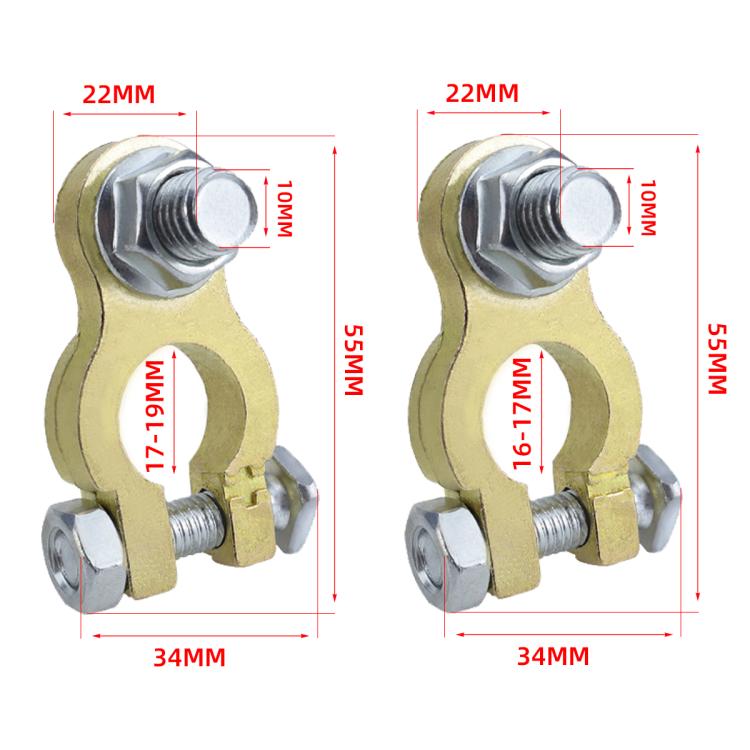 M10 RV Yacht Battery Zinc Alloy Battery Terminal Wiring Clip, Specifications: Set 2 With Brush