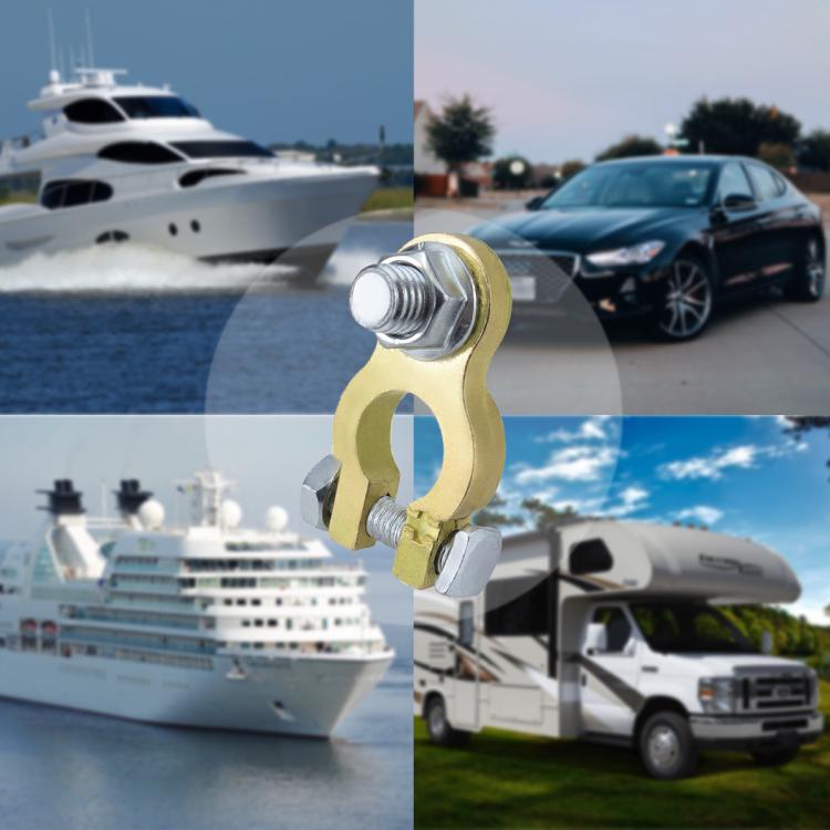 M10 RV Yacht Battery Zinc Alloy Battery Terminal Wiring Clip, Specifications: Set 2 With Brush