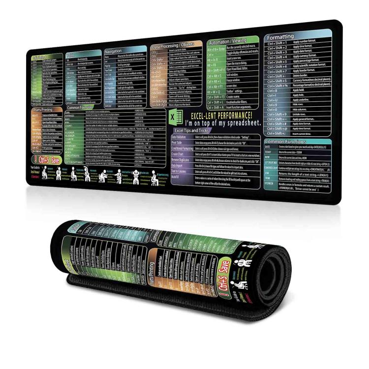 Keyboard Shortcut Desk Mat Mouse Pad Non-Slip Office Desk Pad With Computer Commands 400x800x2mm