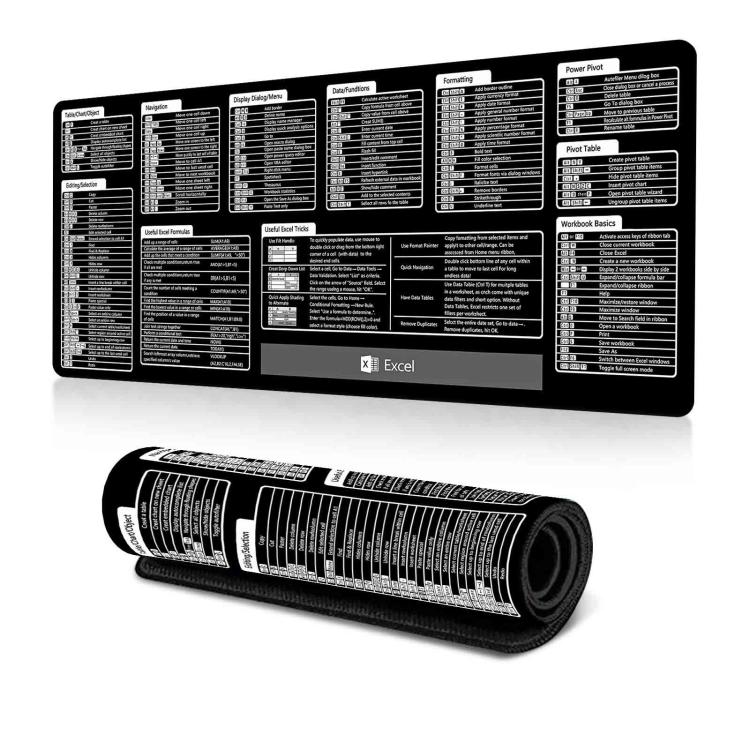 Keyboard Shortcut Desk Mat Mouse Pad Non-Slip Office Desk Pad With Computer Commands 400x900x3mm