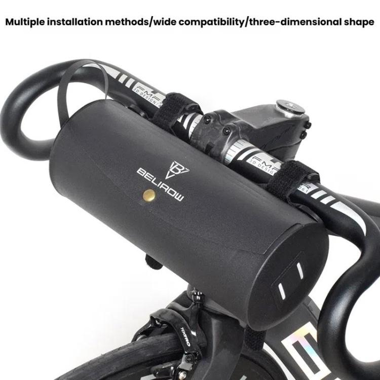 BELIROW LT-1628 Bicycle Cylinder Head Bag Waterproof Top Tube Bag - Black