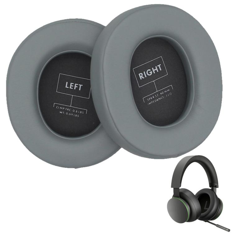 For Microsoft Xbox Series 1pair Headphone Leather Cover Sponge Earmuffs - Gray